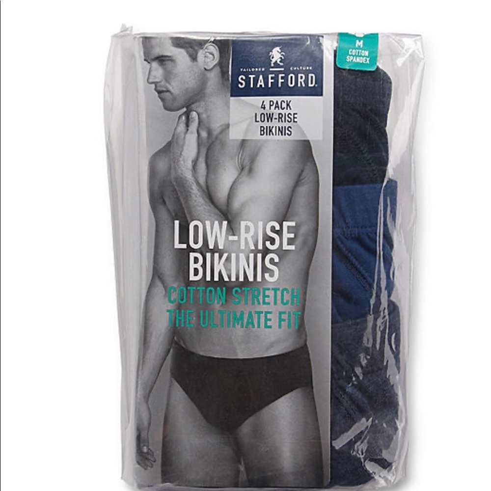 Men’s Stafford low-rise 4 pack bikini underwear